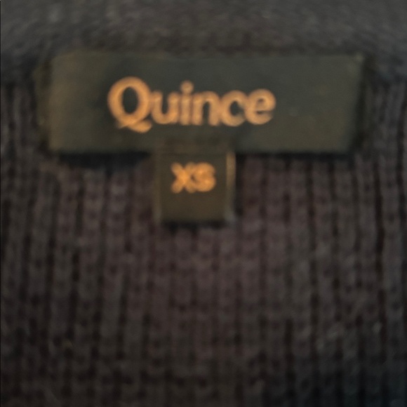 NWOT QUINCE Organic Cotton Sweater Jacket Navy Gold XS - Picture 7 of 9